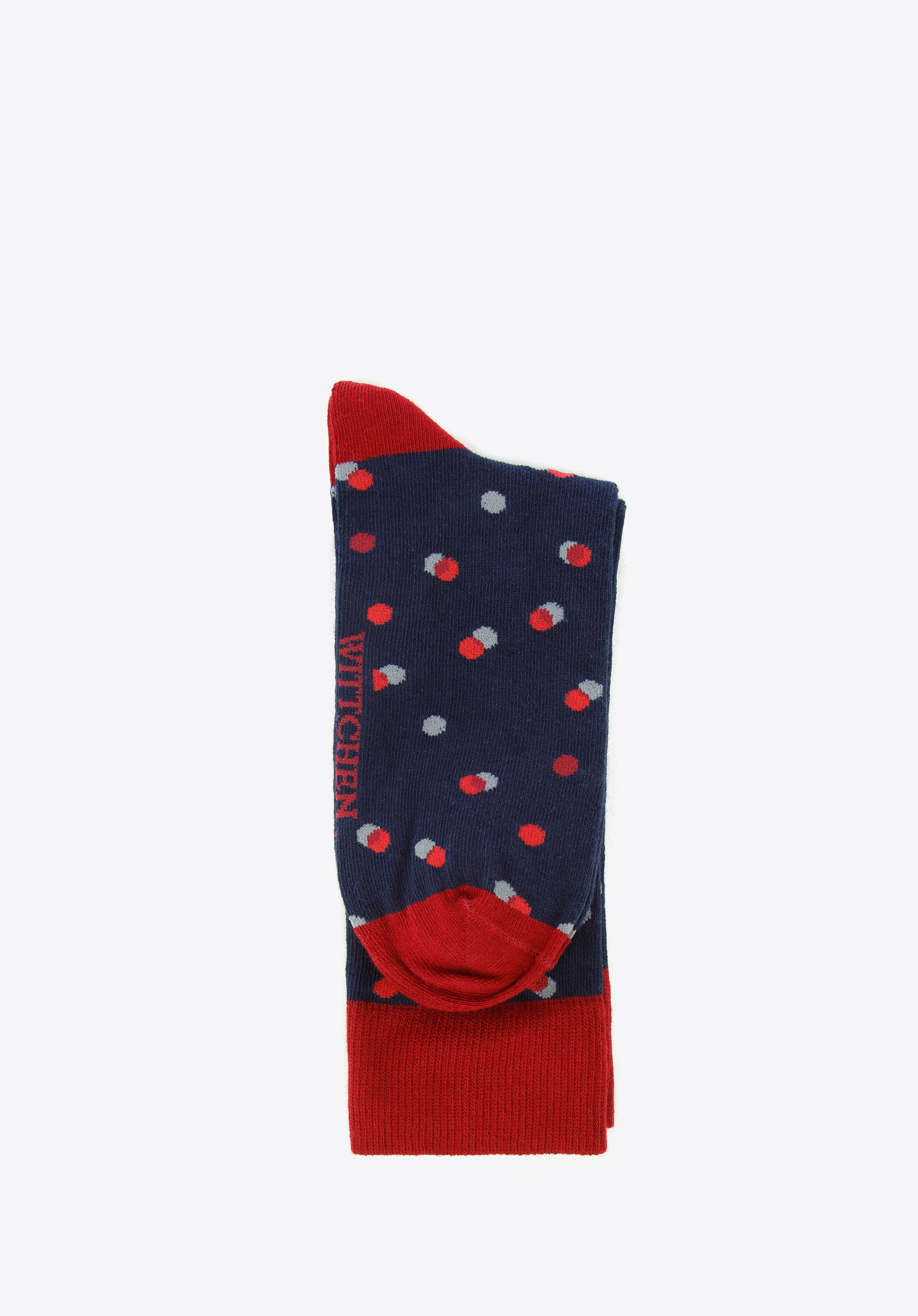 Herrensocken mit Tupfenmuster, dunkelblau-rot, 96-SM-050-X4-40/42, Bild 1