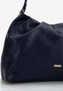 Shopper-Tasche aus gekräuseltem Öko-Leder, dunkelblau, 97-4Y-525-7, Bild 4