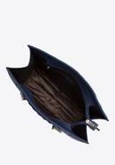 Shopper-Tasche aus gestepptem Leder an einer Kette, dunkelblau, 97-4E-629-3, Bild 4