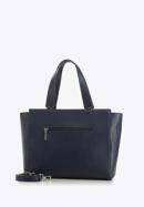 Shopper-Tasche aus Leder mit Vordertasche, dunkelblau, 95-4E-619-7, Bild 2