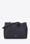 Shopper-Tasche aus Leder mit zwei Fächern, dunkelblau, 97-4E-001-Z, Bild 1