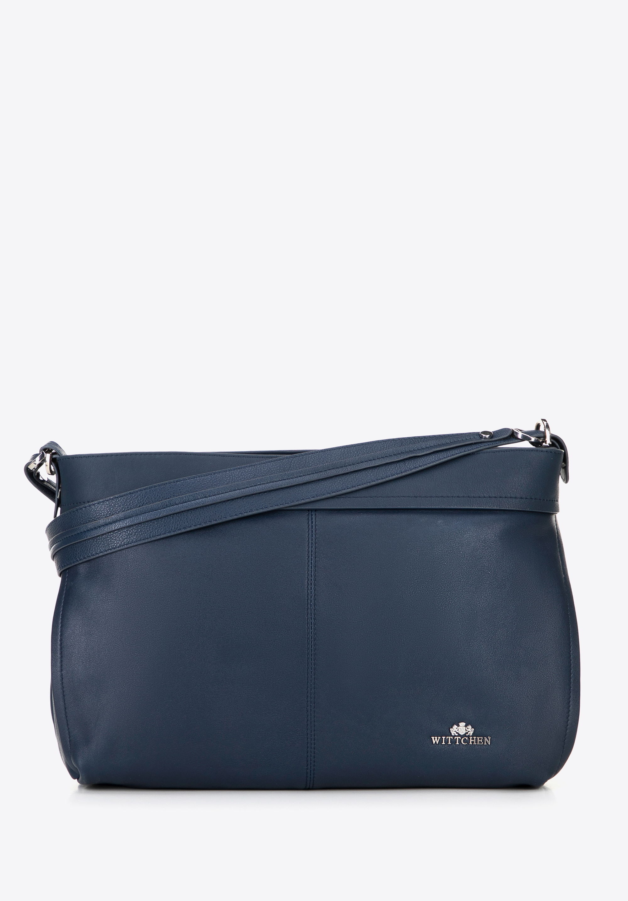 Shopper Tasche aus Naturleder für Damen, dunkelblau, 100-4E-812-7, Bild 1