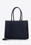 Shopper-Tasche aus Öko-Leder mit Monogramm, dunkelblau, 97-4Y-227-4, Bild 2