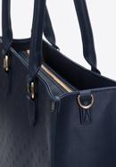 Shopper-Tasche aus Öko-Leder mit Monogramm, dunkelblau, 97-4Y-227-4, Bild 4