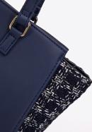 Shopper-Tasche mit Bouclé-Detail, dunkelblau, 97-4Y-750-1, Bild 5