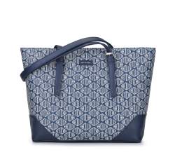 Shopper-Tasche mit geometrischem Logo, dunkelblau, 93-4Y-538-N, Bild 1