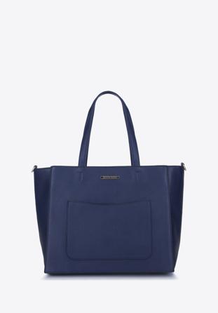 Shopper-Tasche mit offener Vordertasche, dunkelblau, 93-4Y-912-N, Bild 1