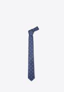 Set aus gemustertem Einstecktuch, Manschettenknöpfen und Krawatte, dunkelblau - silberfarbig, 91-7Z-003-X2D, Bild 2