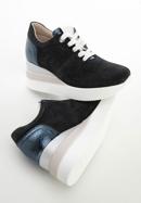 Sneakers aus Wildleder mit Keilabsatz, dunkelblau, 95-D-654-N-38, Bild 7