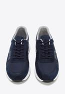 Sneakers für Herren aus Wildleder mit elastischen Einsätzen, dunkelblau, 96-M-513-N-39, Bild 2