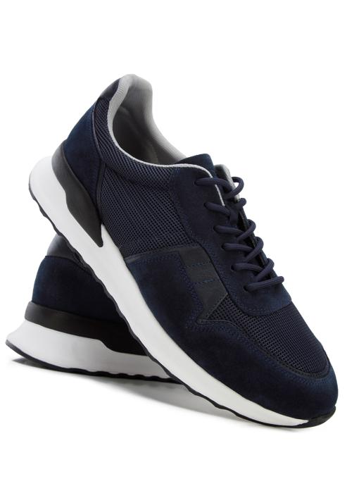 Sneakers für Herren aus Wildleder mit elastischen Einsätzen, dunkelblau, 96-M-513-5-45, Bild 7