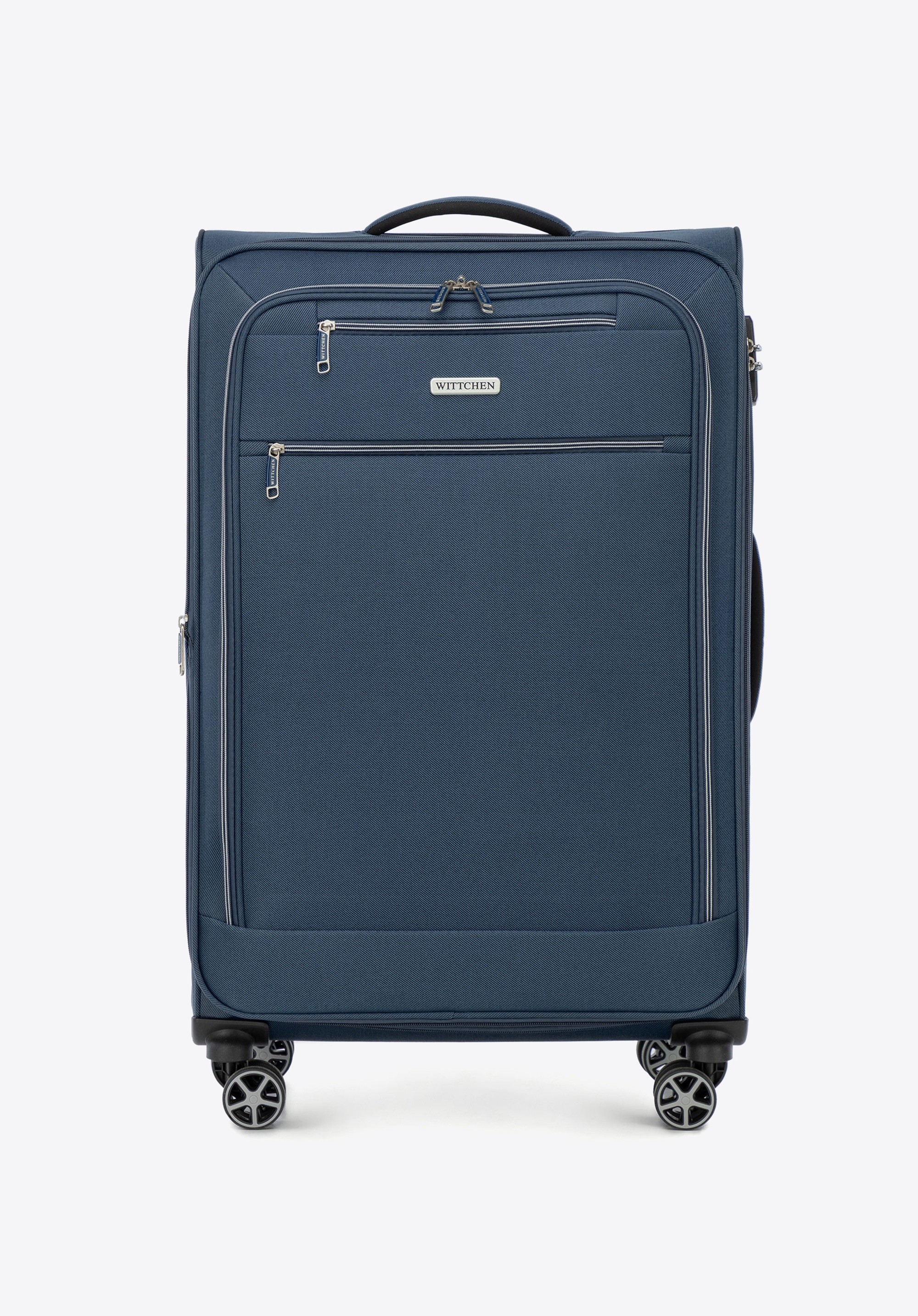 Weicher großer Koffer aus Polyester, dunkelblau, 56-3S-173-90, Bild 1