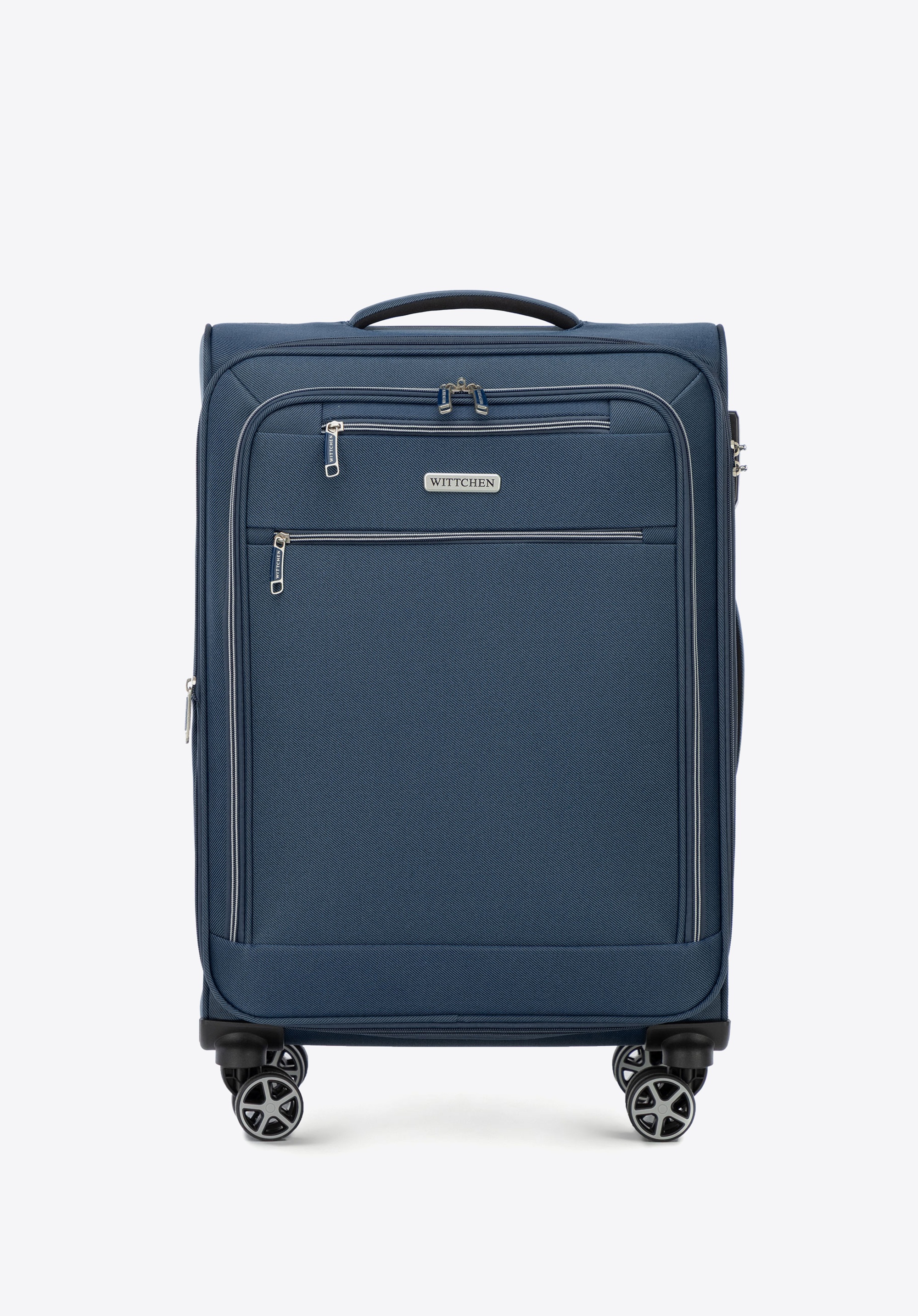 Weicher mittelgroßer Koffer aus Polyester, dunkelblau, 56-3S-172-90, Bild 1