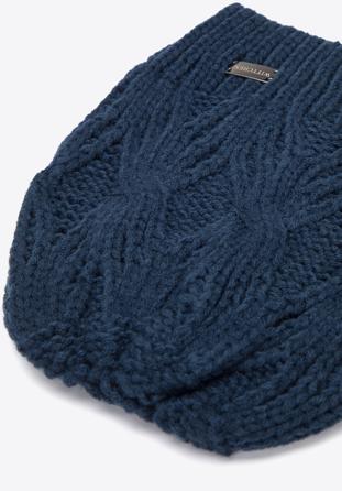 Wintermütze für Damen mit breitem Strickbündchen, dunkelblau, 95-HF-005-7, Bild 1