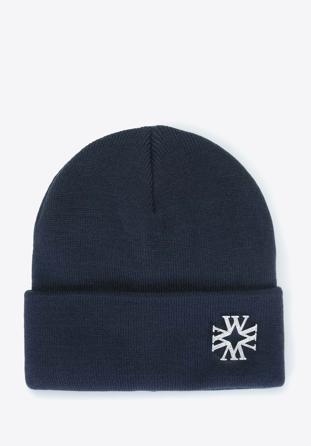 Wintermütze für Damen mit Buchstaben „W”, dunkelblau, 93-HF-021-7, Bild 1