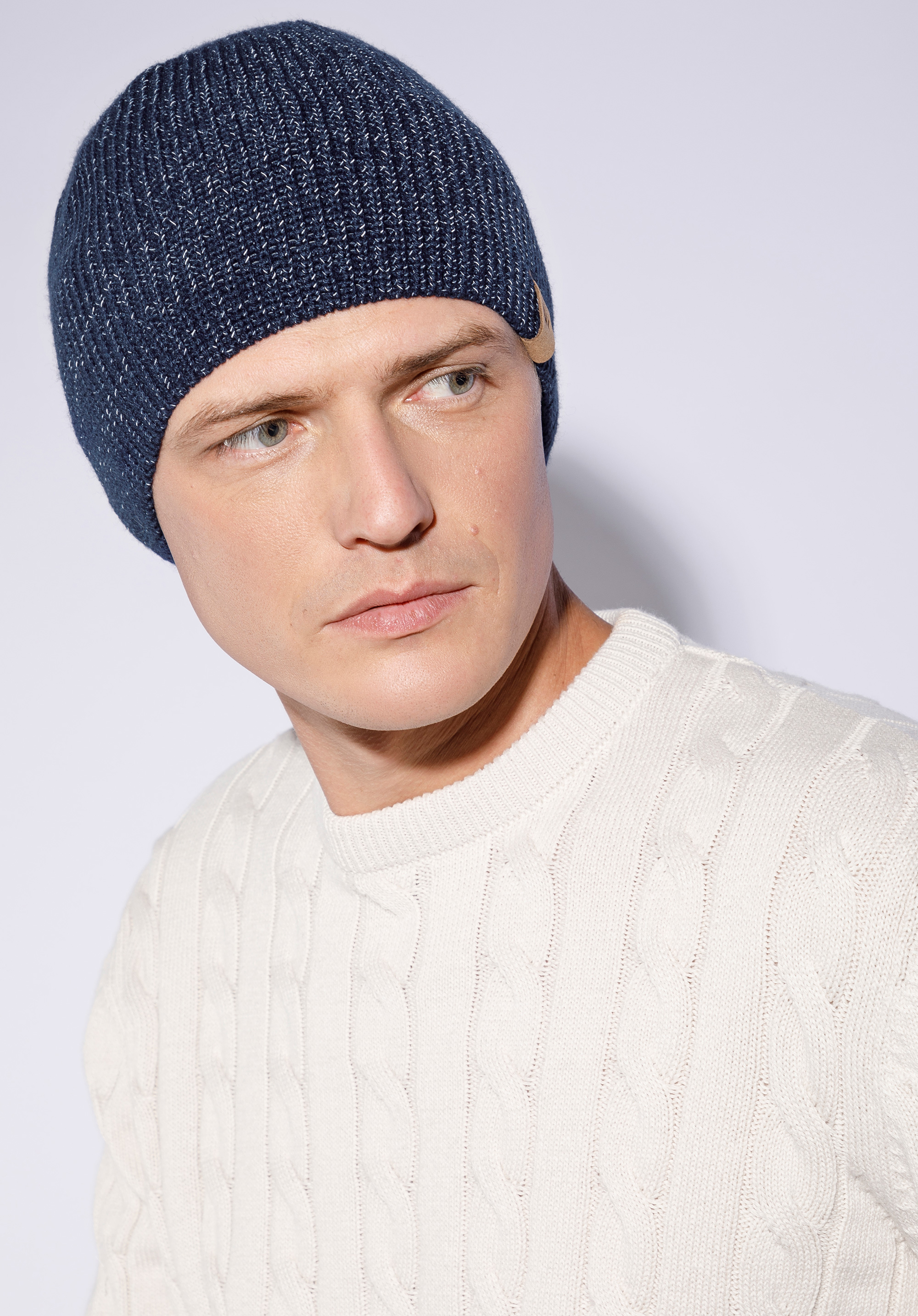 Wintermütze für Herren.mit reflektierenden Fasern, dunkelblau, 95-HF-017-7, Bild 1