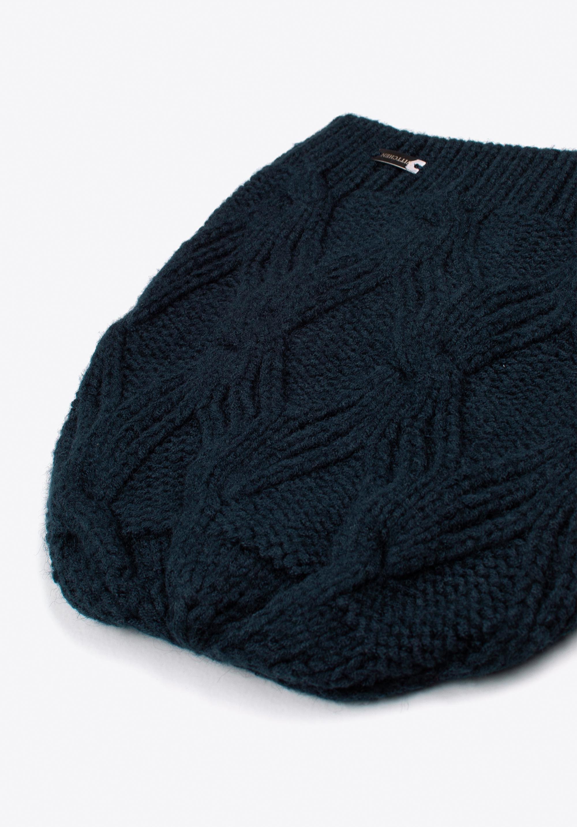 Wintermütze mit Zopfmuster für Damen, dunkelblau, 97-HF-104-7, Bild 1