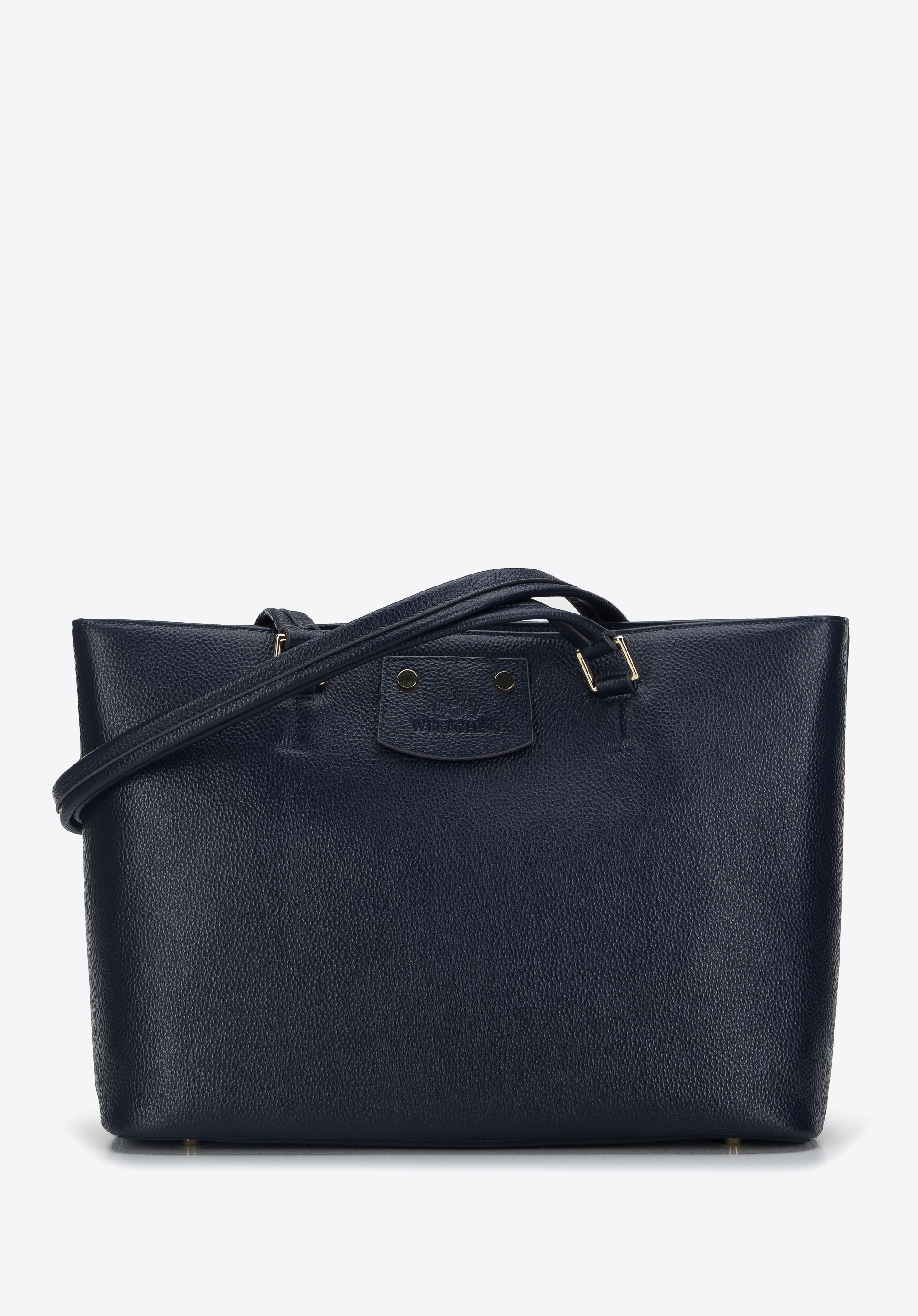 Shopper-Tasche aus Leder mit zwei Fächern