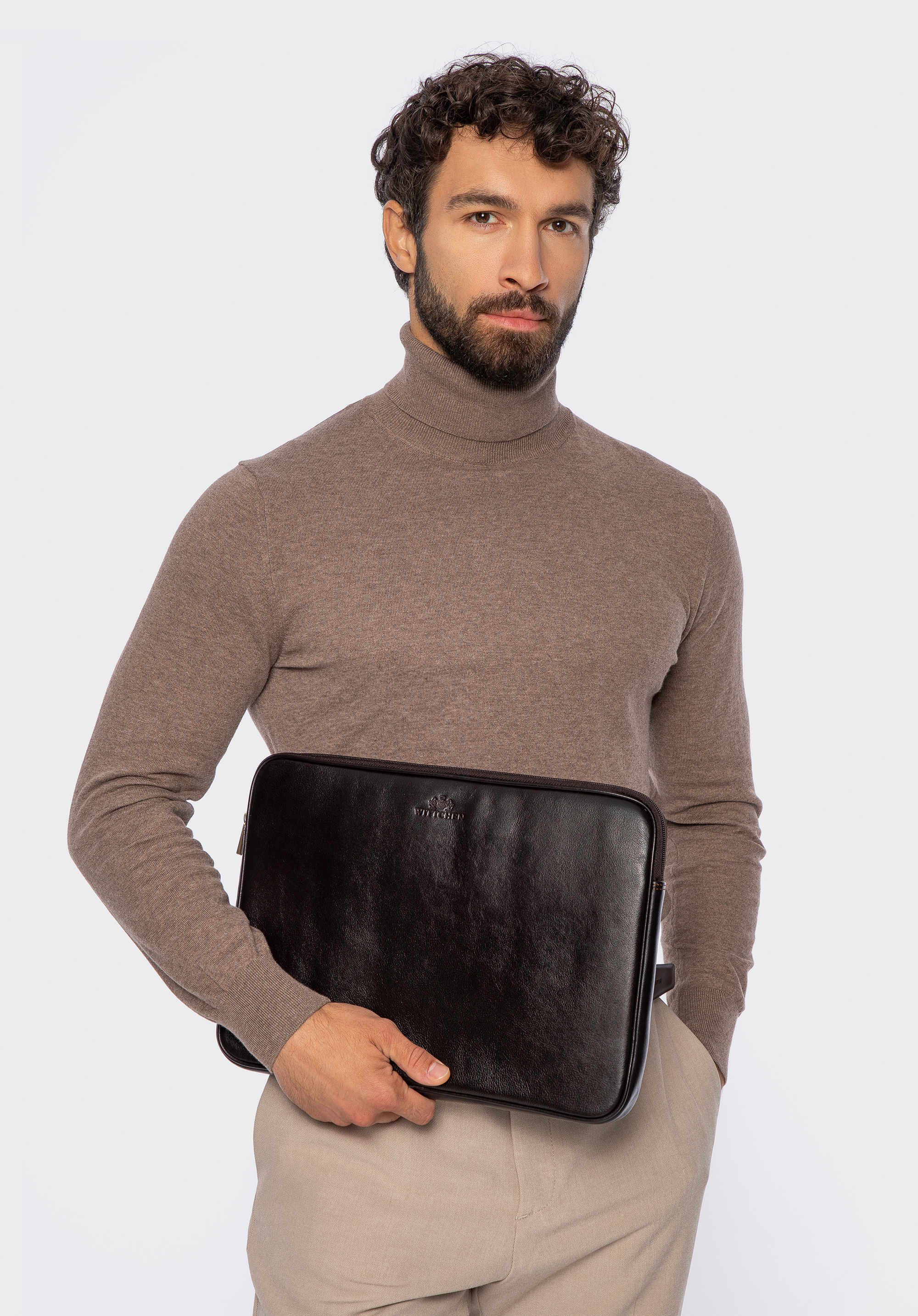 15,6" Laptoptasche aus Leder, dunkelbraun, 16-2-001-4, Bild 1