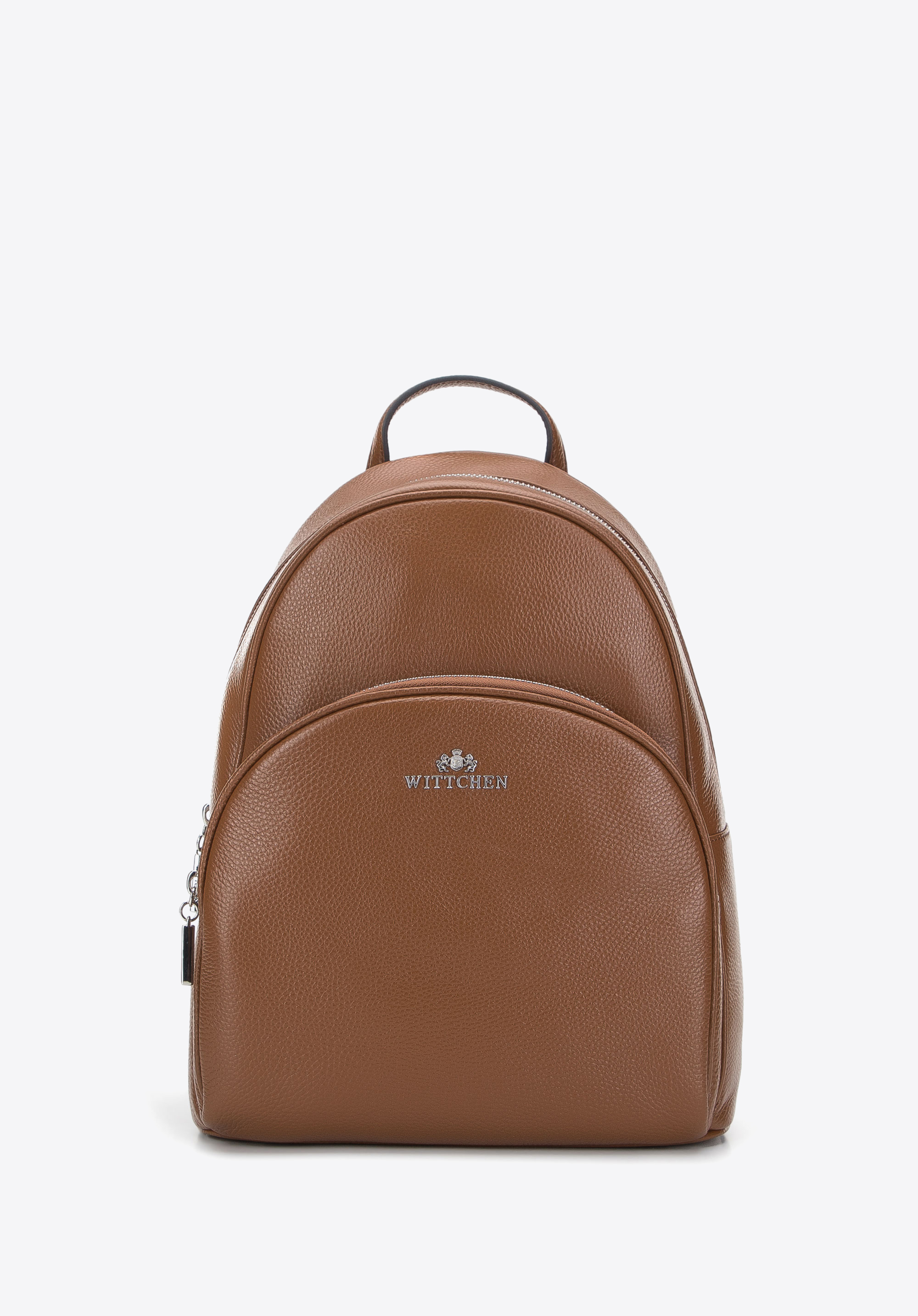 Abgerundeter Lederrucksack für Damen, dunkelbraun, 95-4E-662-44, Bild 1