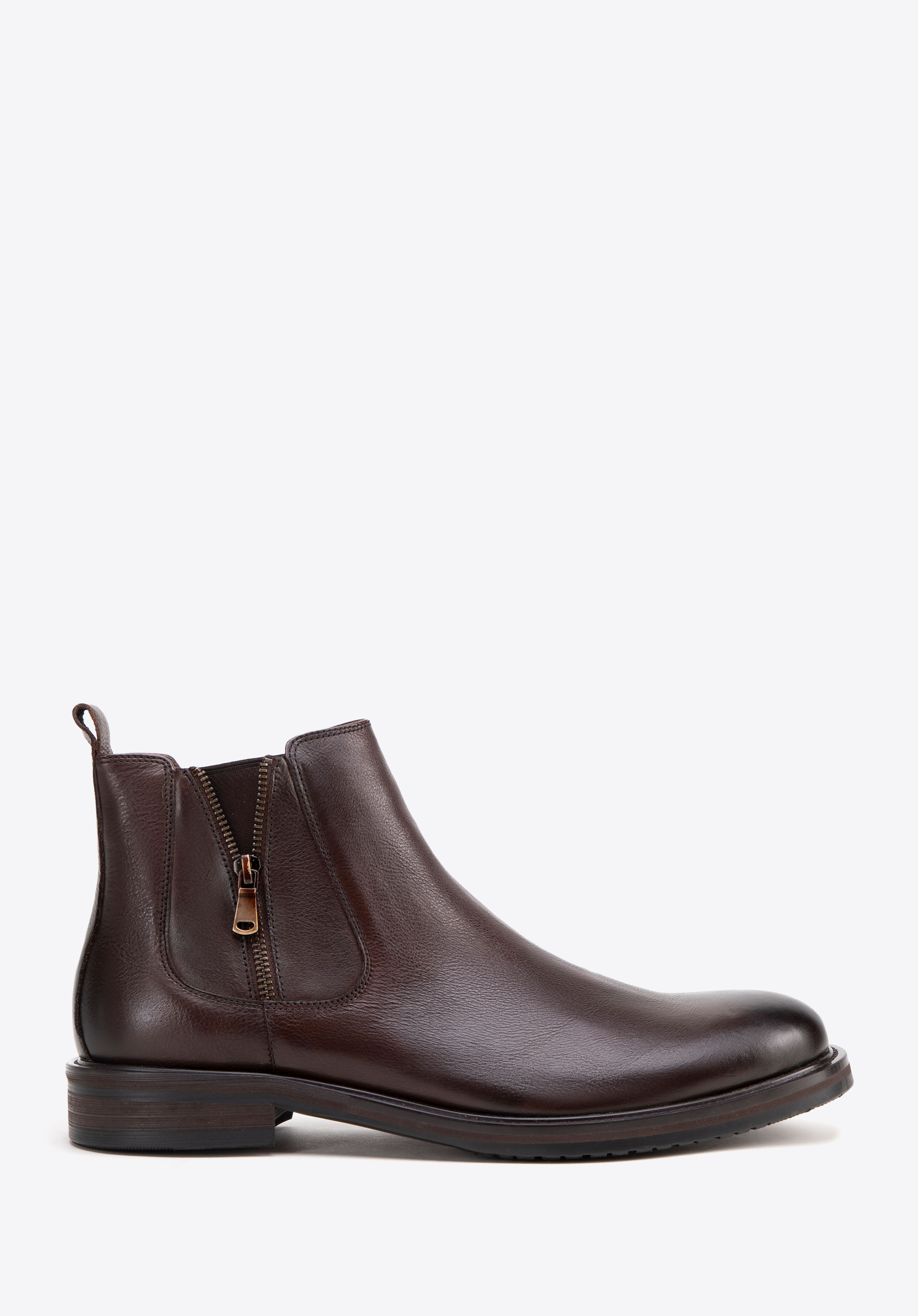 Chelsea-Stiefel aus Leder für Herren, dunkelbraun, 99-M-709-4-42, Bild 1