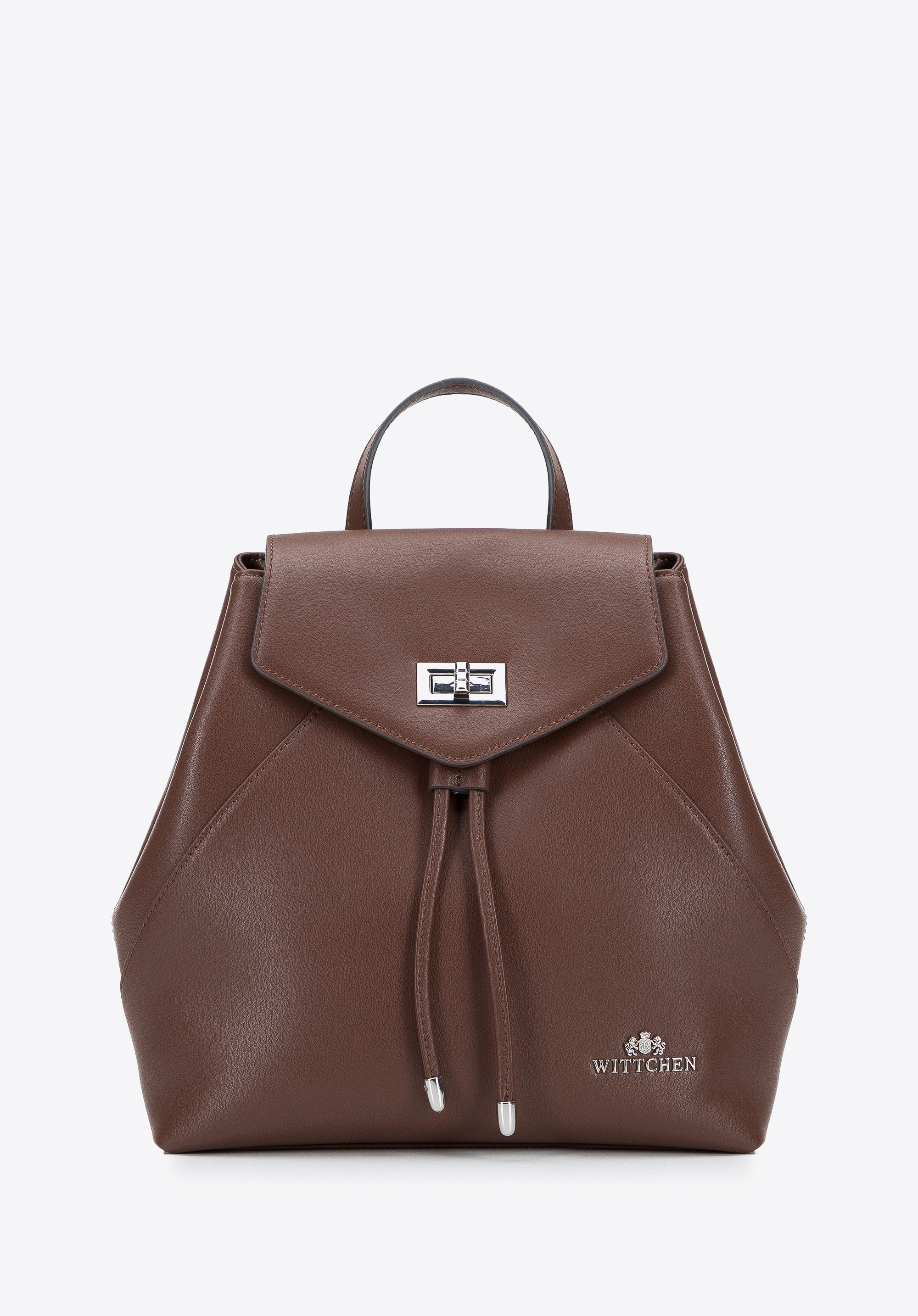 Damen-Lederrucksack mit Nähten, dunkelbraun, 95-4E-623-44, Bild 1