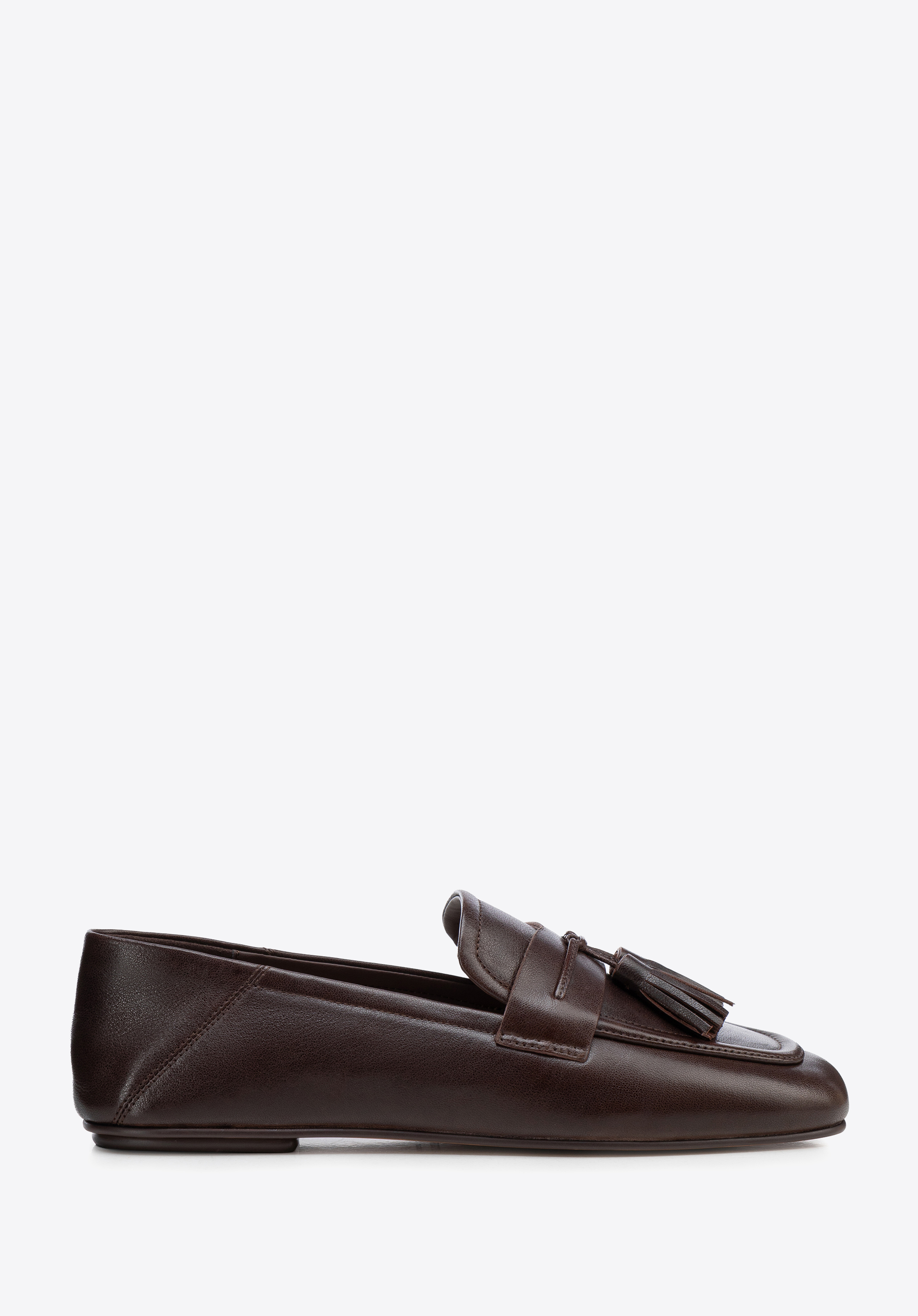 Damen-Lederslipper mit dekorativen Quasten, dunkelbraun, 103-D-362-4-36, Bild 1