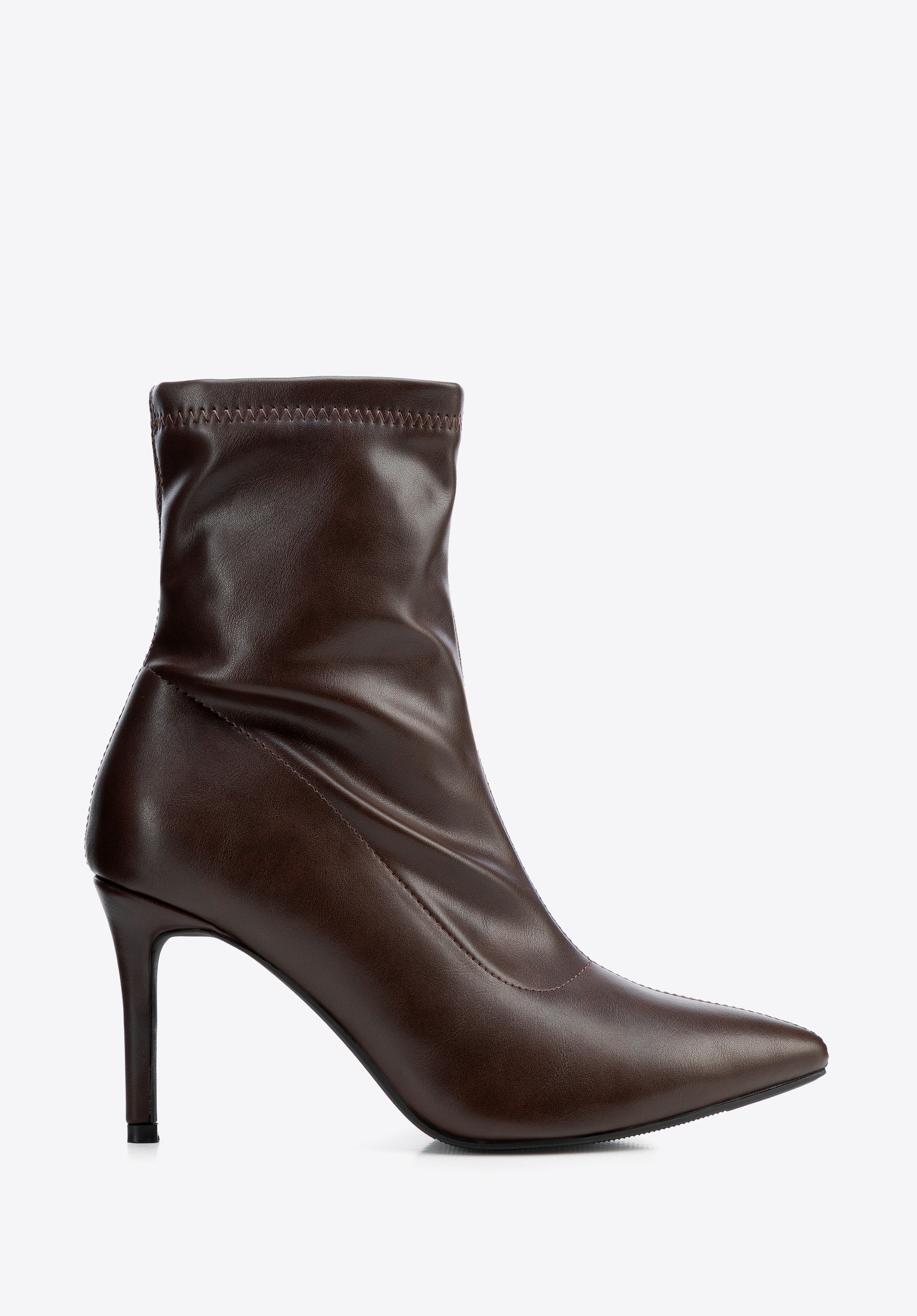 Damen-Stiletto-Ankle-Boots mit taillierter Form, dunkelbraun, 103-DP-851-4-36, Bild 1
