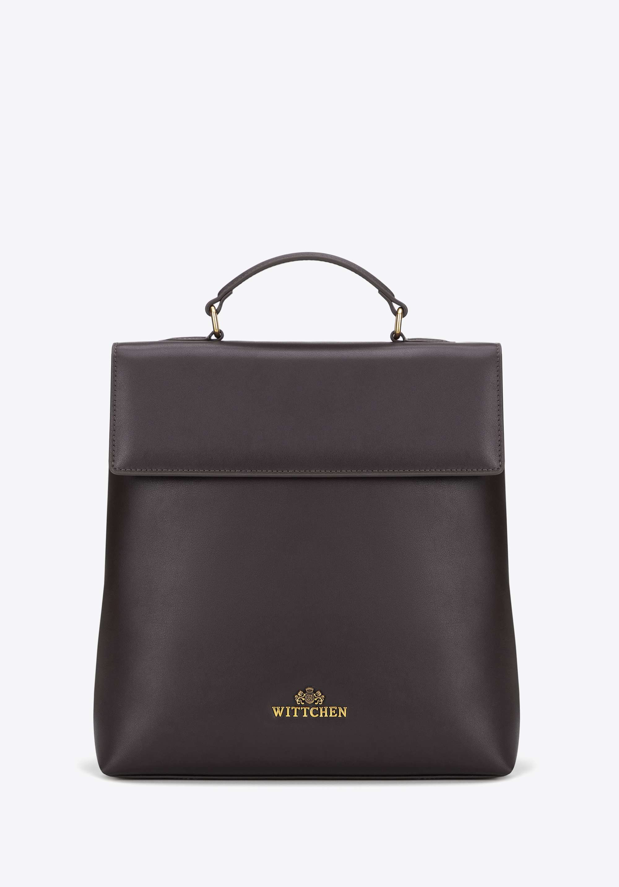 Damenrucksack aus Naturleder mit Klappe, dunkelbraun, 101-4E-200-4, Bild 1