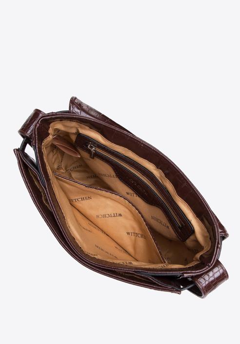 Damentasche aus Ökoleder mit Krokoprägung, dunkelbraun, 97-4Y-770-5, Bild 3