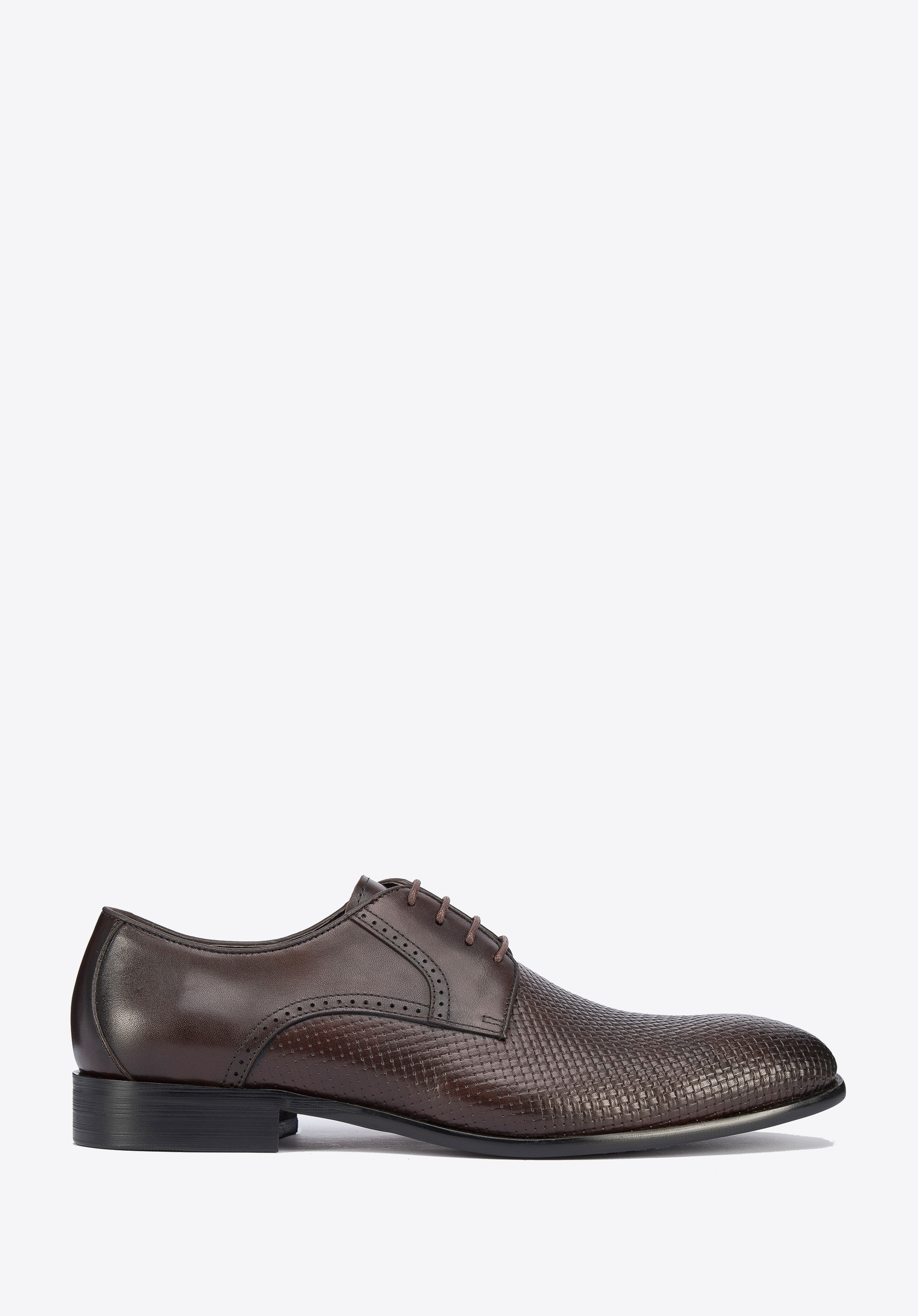 Herren Leder Derby Schuhe, dunkelbraun, 95-M-505-4-42, Bild 1