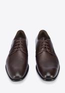 Derby-Schuhe aus Leder mit Geflecht, dunkelbraun, 95-M-505-1-40, Bild 3