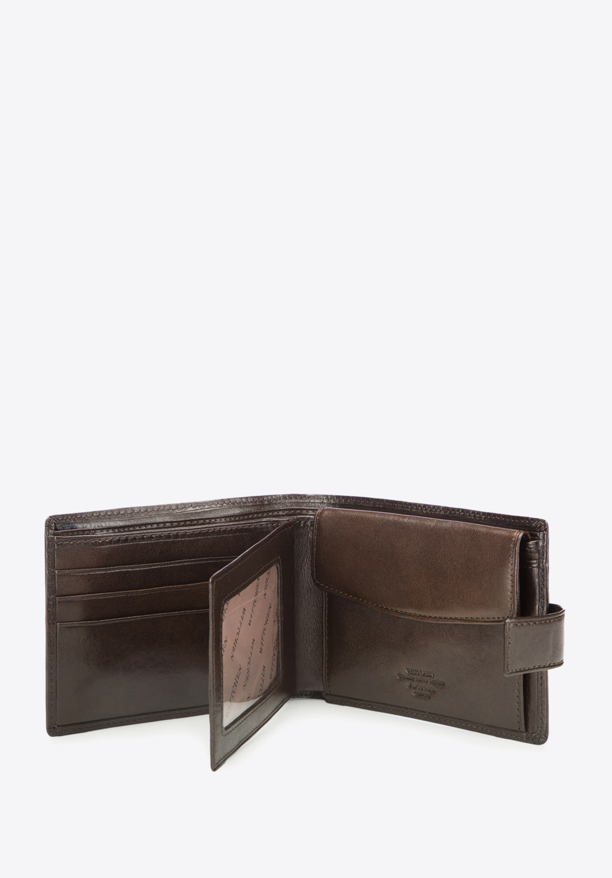 Klassische Leder-Geldbörse für Herren, dunkelbraun, 10-1-038-4, Bild 1