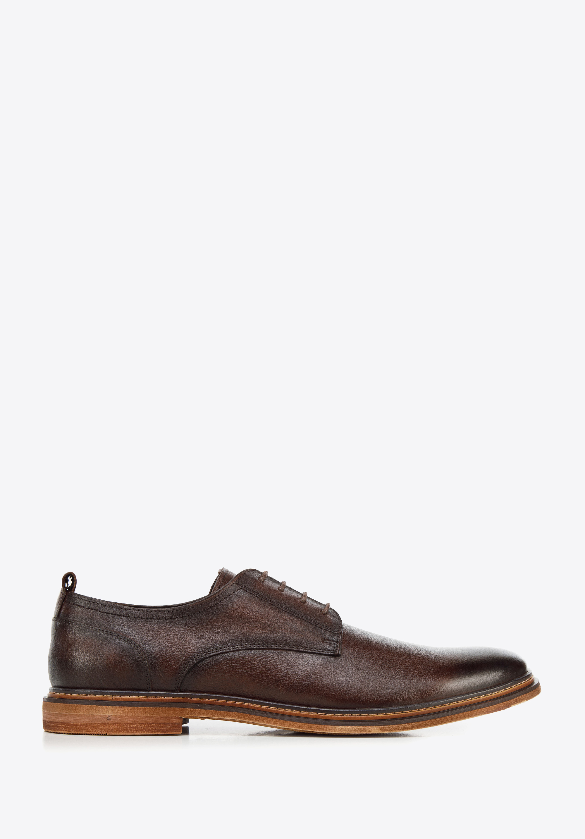 Halbschuhe aus Leder im Retro-Still, dunkelbraun, 94-M-519-4-41, Bild 1