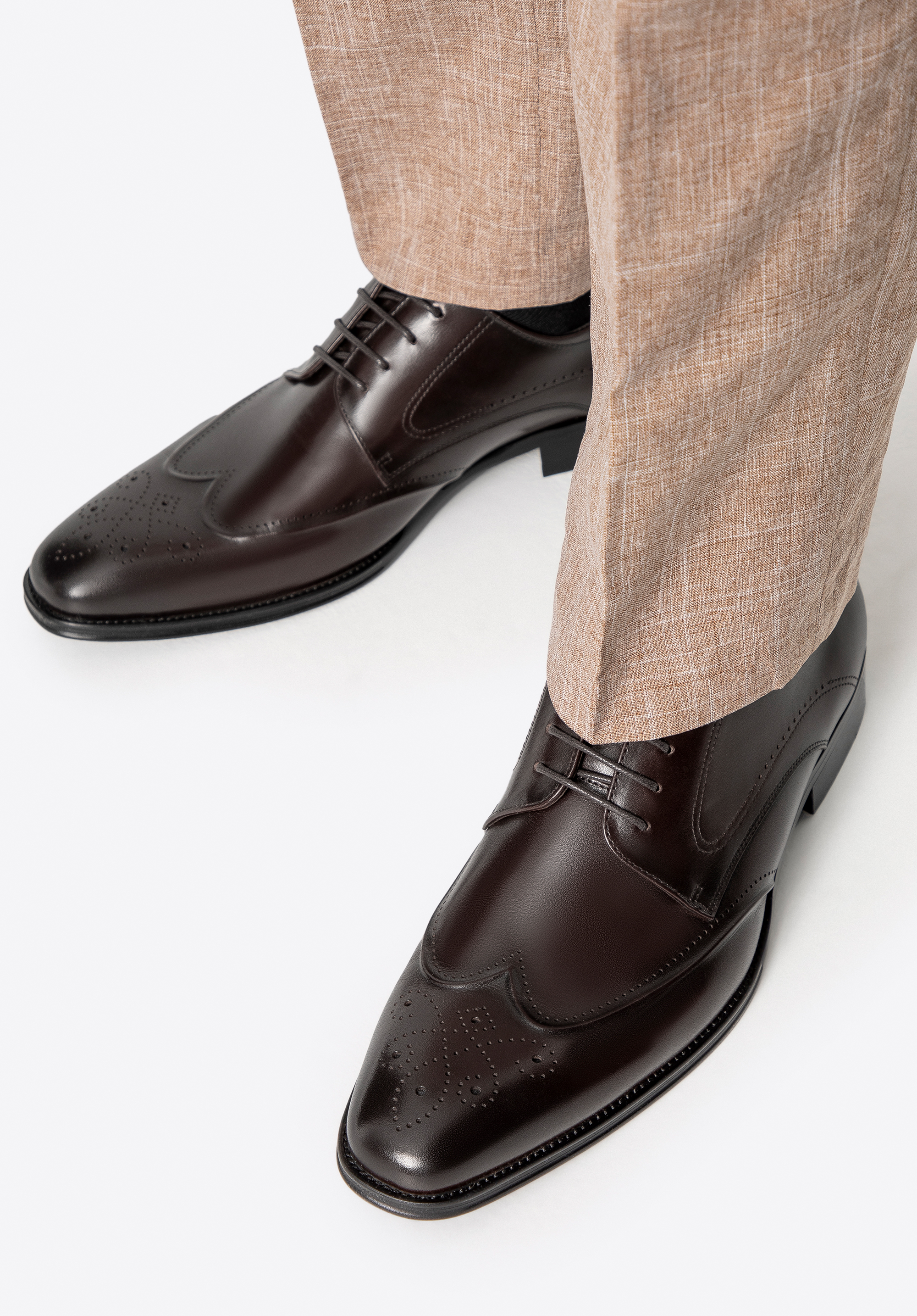 Herren-Brogues aus Leder, dunkelbraun, 100-M-516-4-44, Bild 1