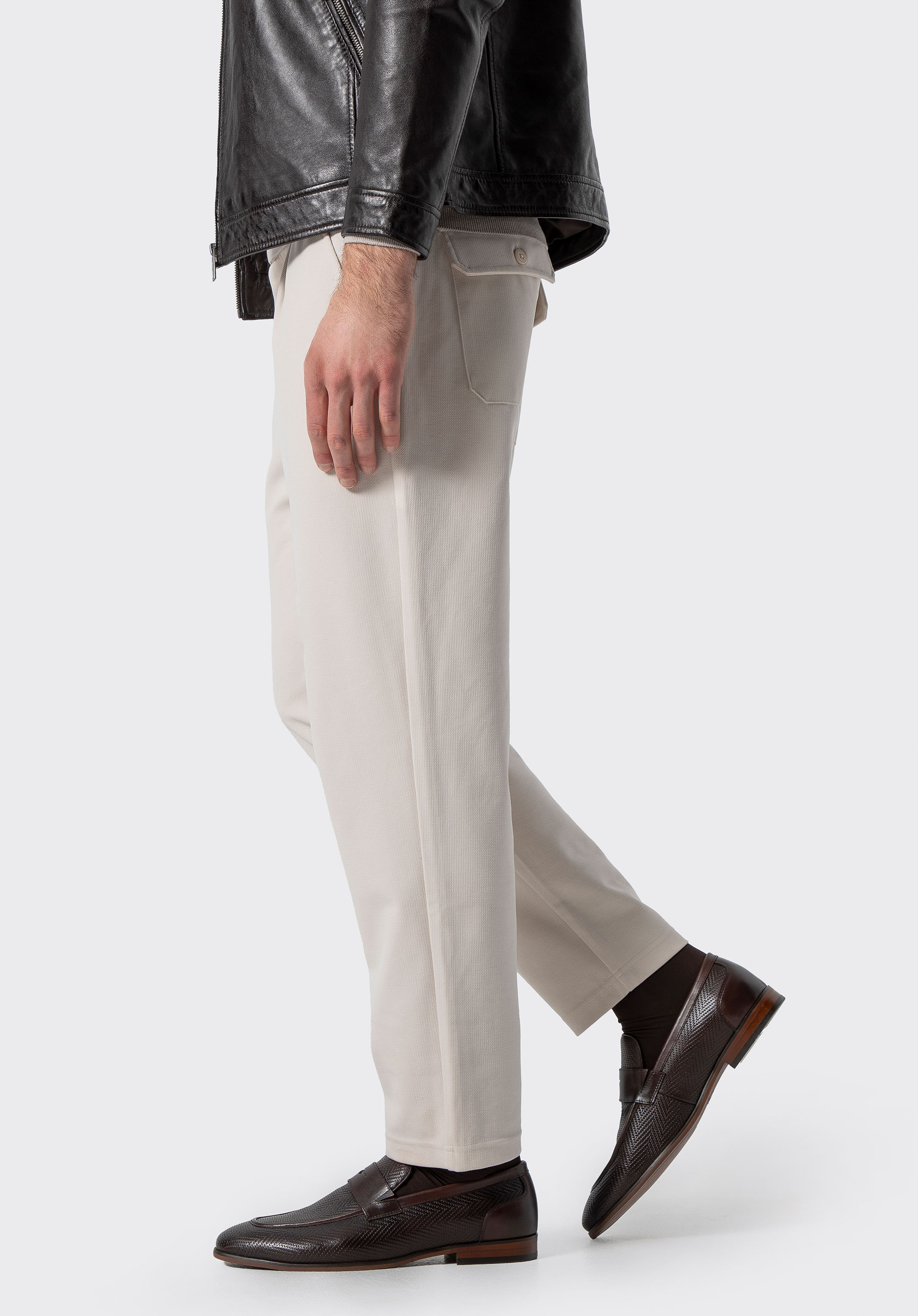 Herren Mokassins aus geflochtenem Leder, dunkelbraun, 100-M-507-4-43, Bild 1