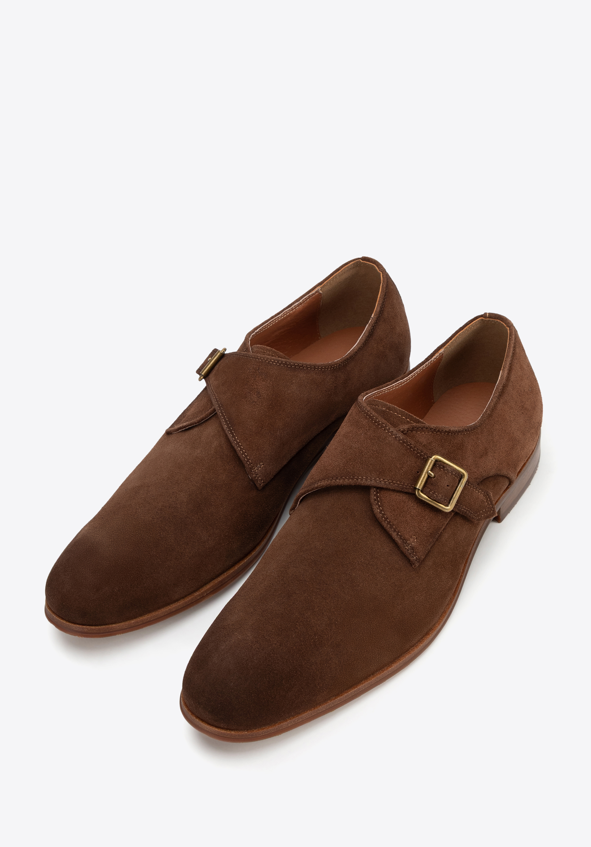 Herren-Monk-Schuhe aus Leder, dunkelbraun, 100-M-512-4-45, Bild 1