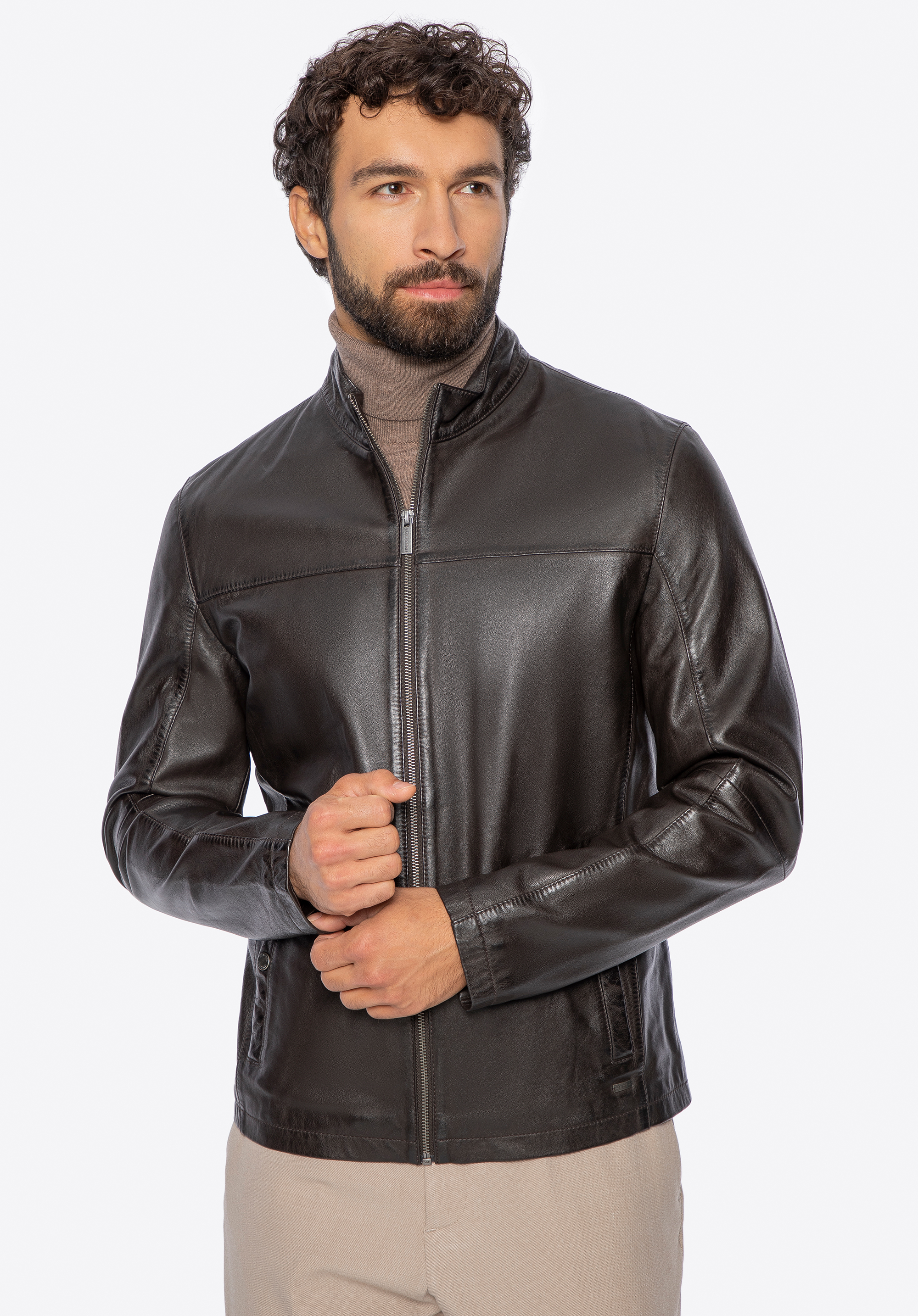 Herren Schaffell Lederjacke, dunkelbraun, 101-09-850-4-XL, Bild 1