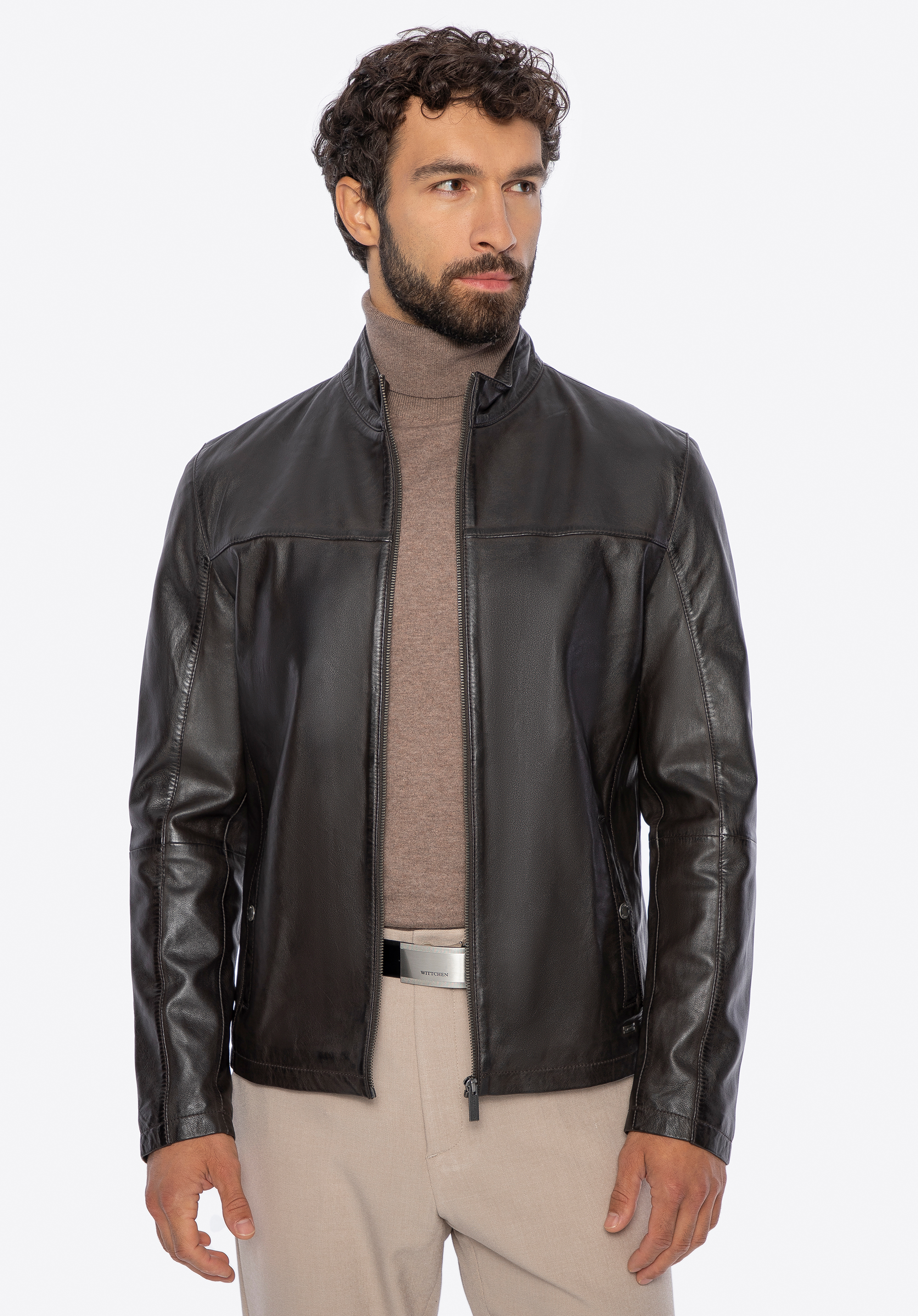 Herren Schaffell Lederjacke, dunkelbraun, 101-09-850-4-XL, Bild 1