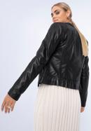 Klassische Damenjacke aus Leder mit Stehkragen, dunkelbraun, 97-09-804-1-M, Bild 20
