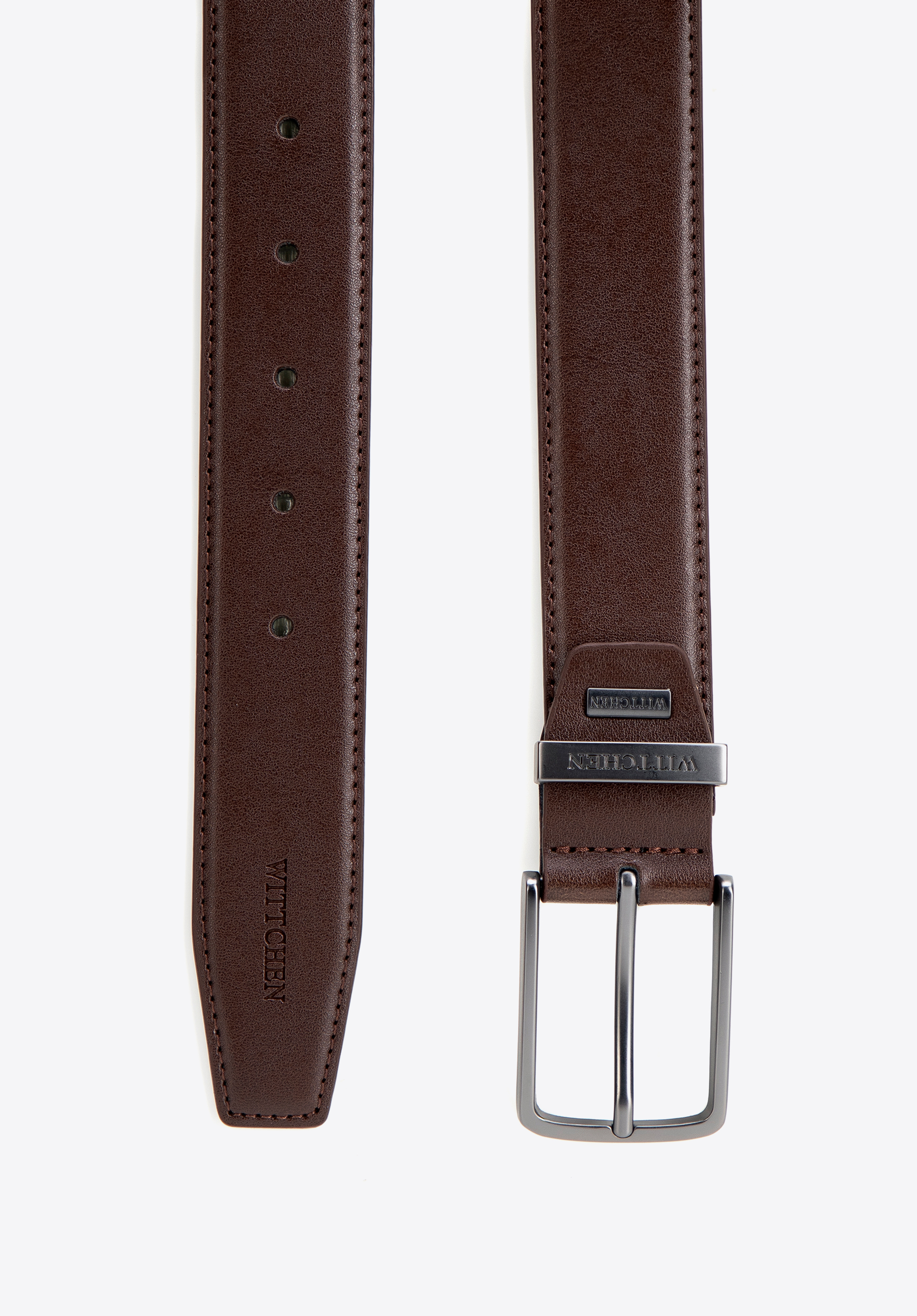 Klassischer Ledergürtel für Herren, dunkelbraun, 102-8M-110-4-11, Bild 1