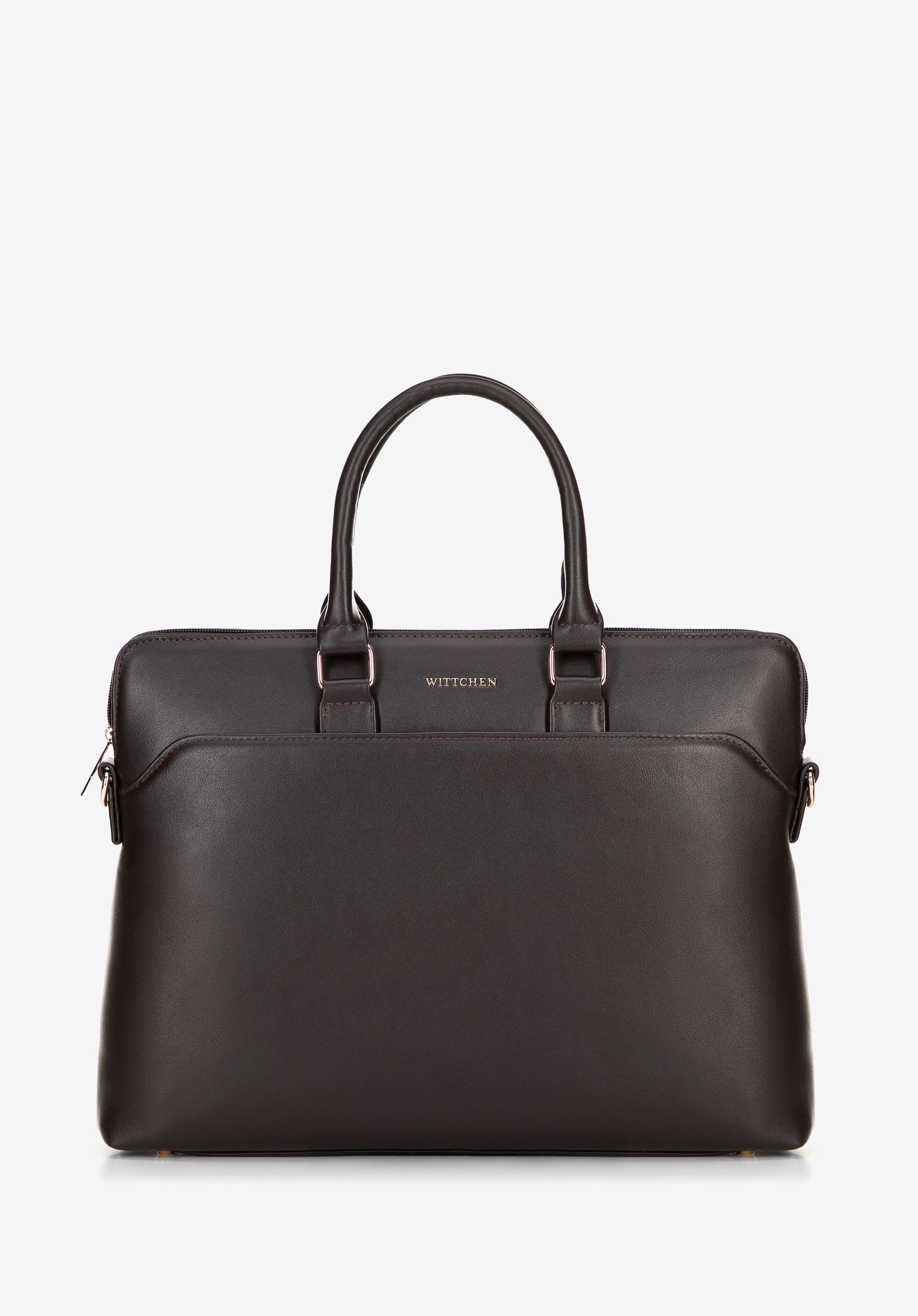 Laptop-Tasche 16“ aus Öko-Leder, dunkelbraun, 100-3P-906-4, Bild 1
