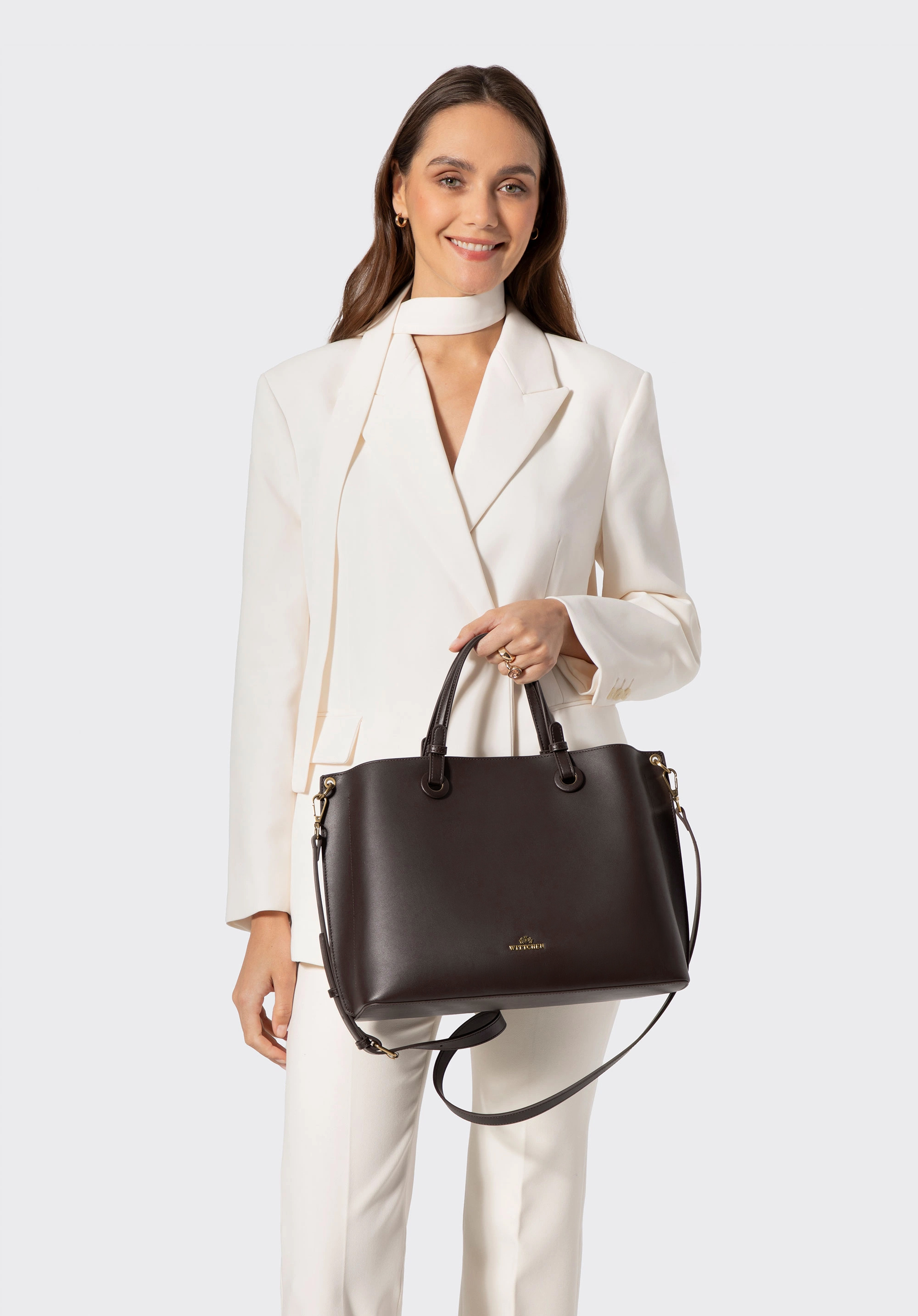 Ledertasche für Damen, dunkelbraun, 103-4E-206-4, Bild 1