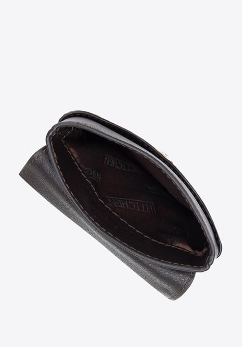 Mini-Tasche aus Leder mit  Kette, dunkelbraun, 29-2E-001-4, Bild 3