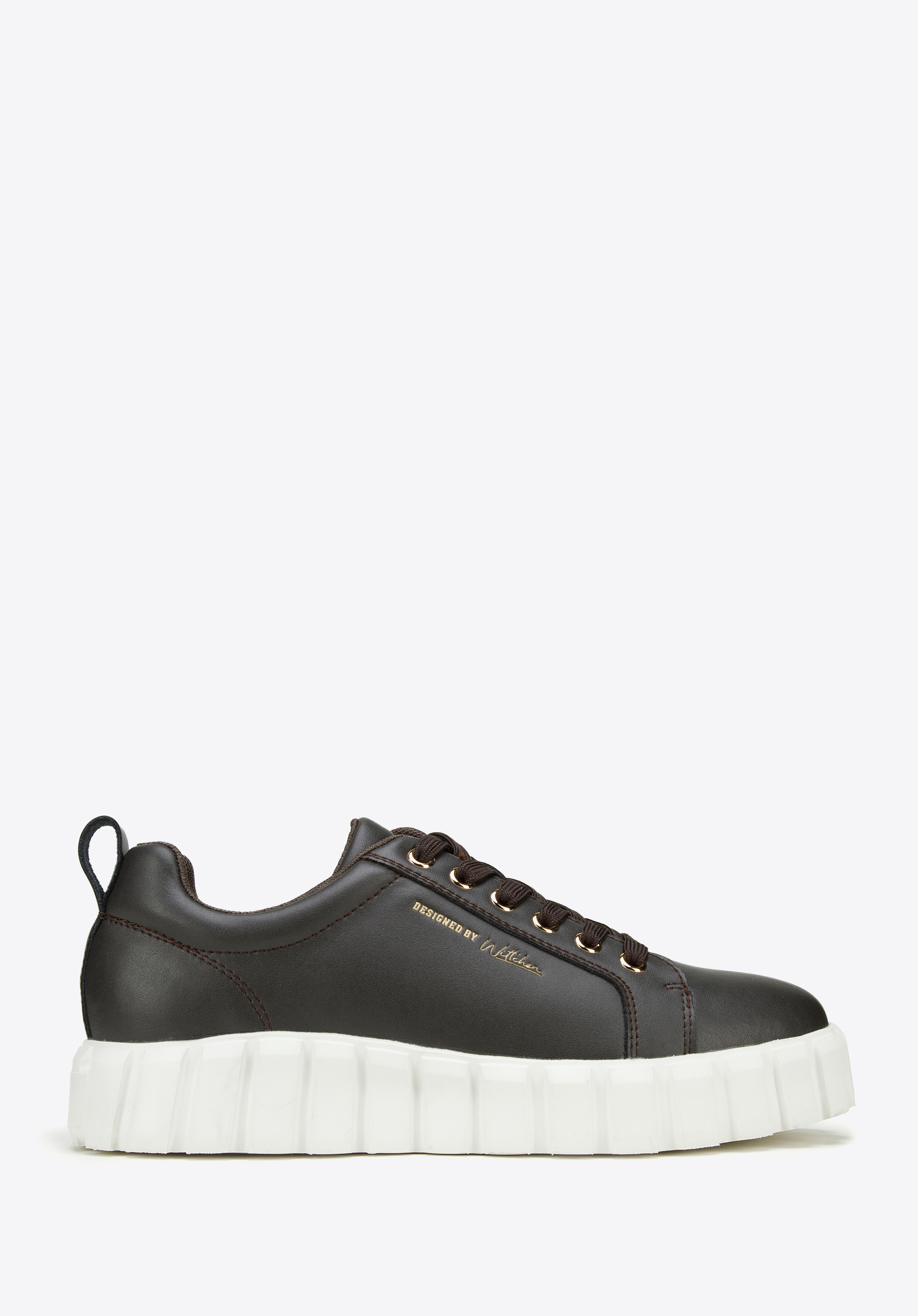 Mode-Plateau-Sneaker aus Leder für Damen, dunkelbraun, 97-D-951-4-37, Bild 1