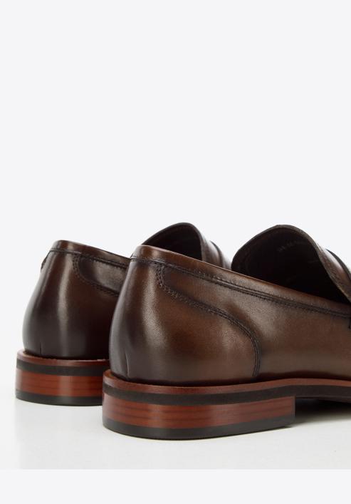 Mokassins aus Leder mit quadratischer Schuhspitze, dunkelbraun, 94-M-505-4-45, Bild 8