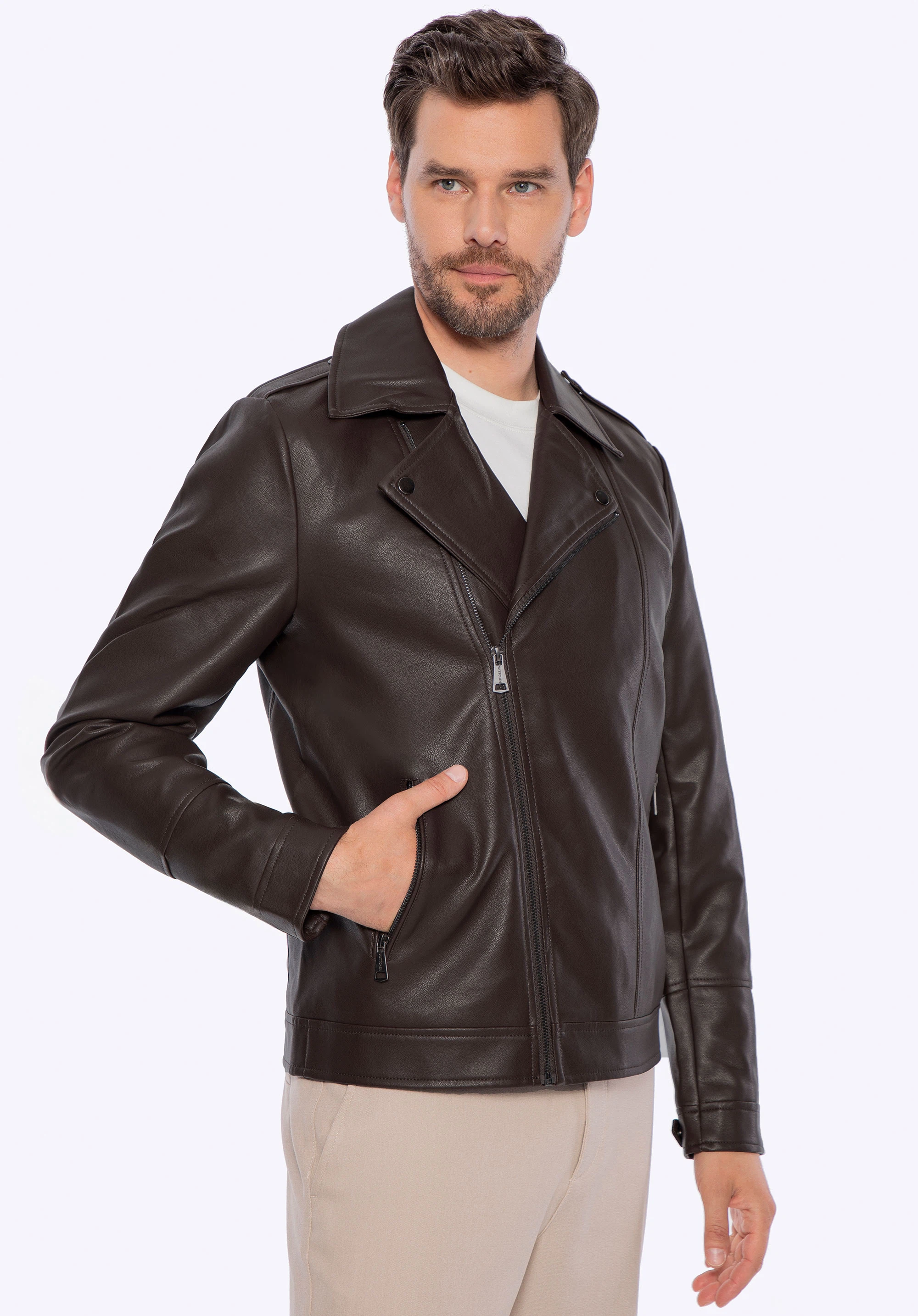 Öko-Leder-Ramones für Herren, dunkelbraun, 97-9P-154-4-XL, Bild 1