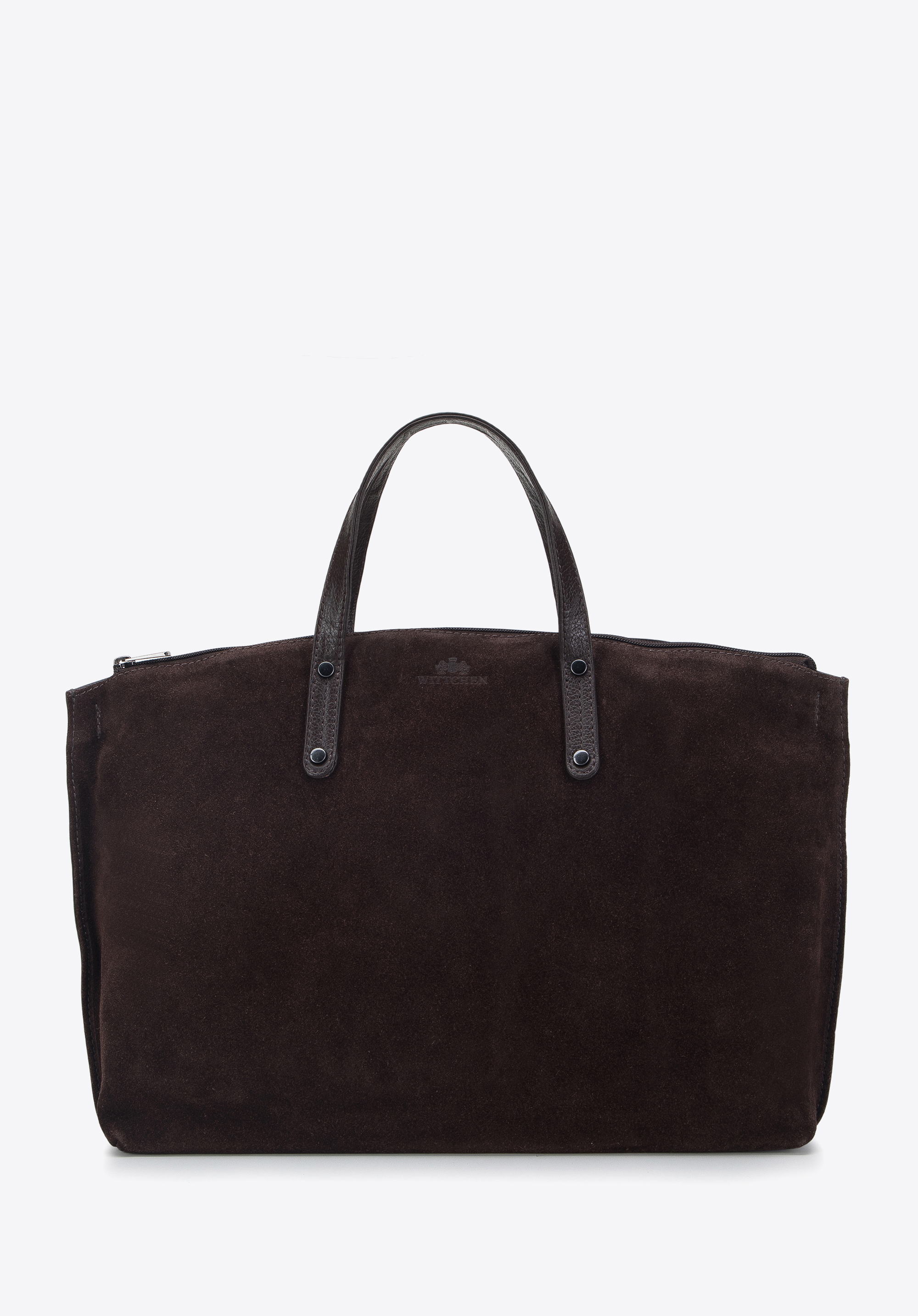 Tragetasche aus Leder mit abnehmbarer Tasche, dunkelbraun, 95-4E-018-4, Bild 1