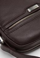 Umhängetasche für Herren aus Leder mit Reißverschlusstasche, dunkelbraun, 97-4U-005-4, Bild 4