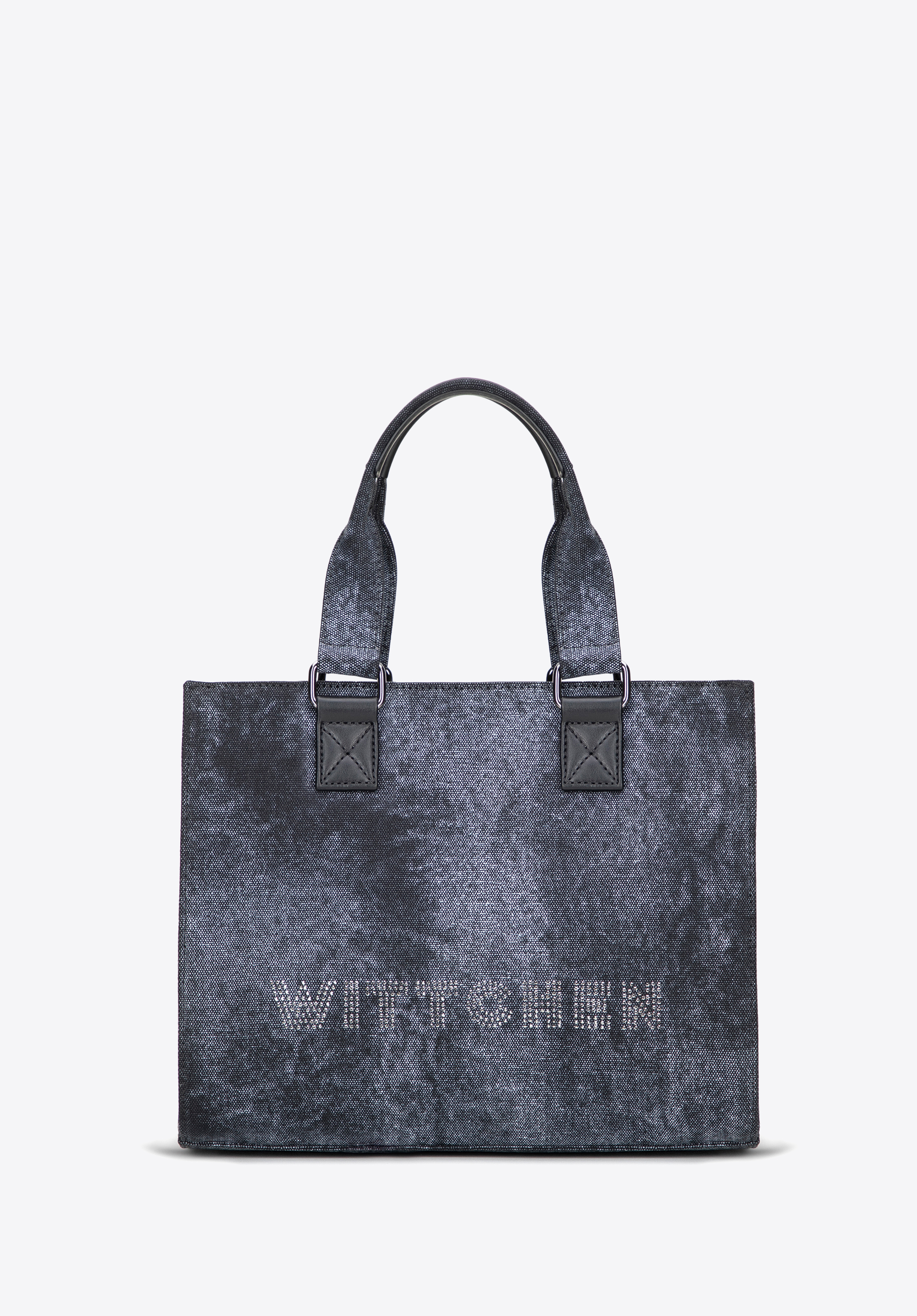 Damenhandtasche mit Strass-Details, dunkelgrau, 101-4Y-717-88, Bild 1